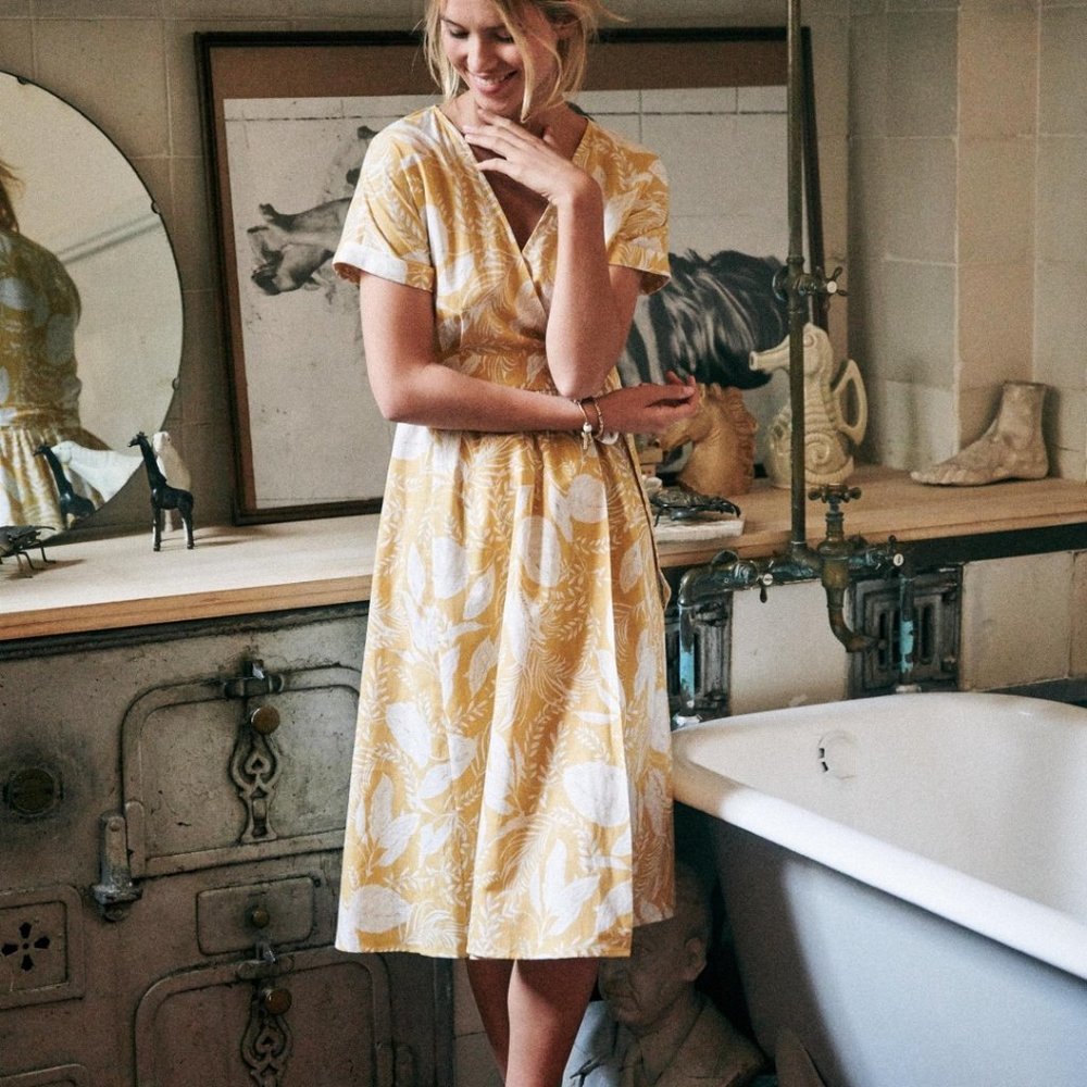 Sezane Marielle Dress in Ochre (36/S)